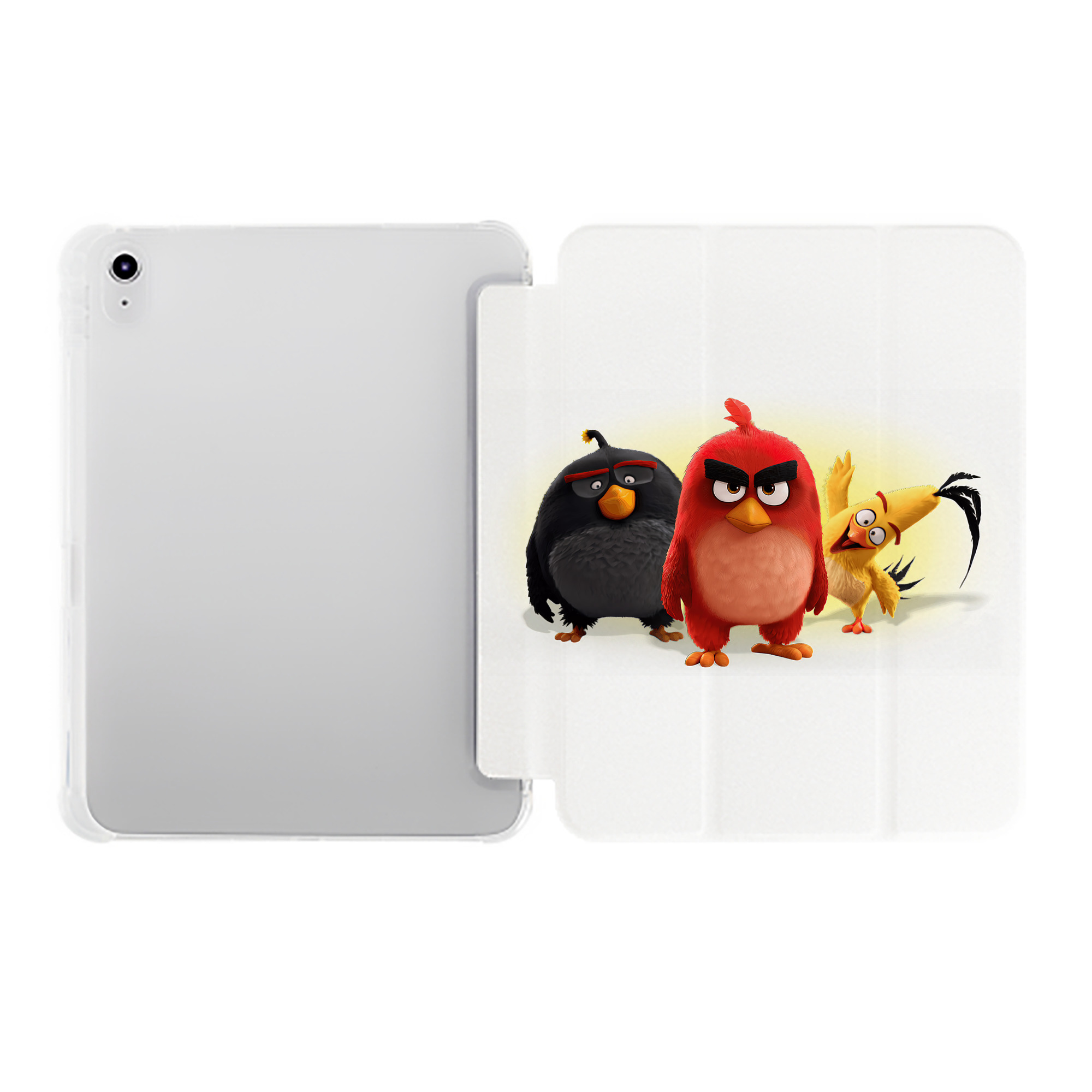 （画像用） Angry Birds アングリーバード IPad ケース ペン収納付き 三つ折りスタンド PUレザー×シリコン 対応機種9.5/10.5/10.9インチ